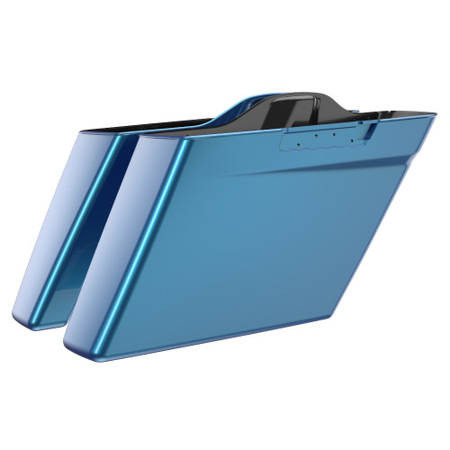 Advanblack Daytona Blue No Cutout Stretched Extended Saddlebag Bottoms for 2014+ Harley Davidson Touring