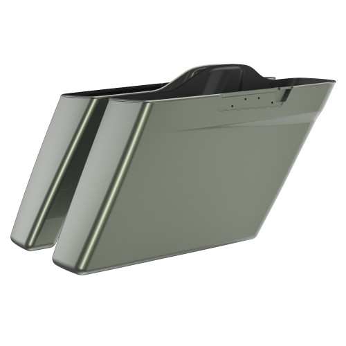 Advanblack Deadwood Green Glossy No Cutout Stretched Extended Saddlebag Bottoms for Harley Davidson 2014+ Touring