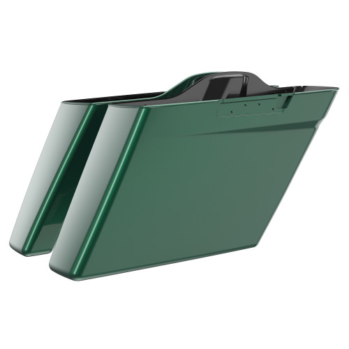 Advanblack Deep Jade Pearl No Cutout Stretched Extended Saddlebag Bottoms for Harley Davidson 2014+ Touring