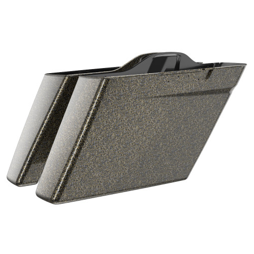Advanblack Hard Candy Black Gold Flake No Cutout Stretched Extended Saddlebag Bottoms for 2014+ Harley Davidson Touring