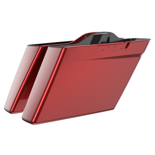Advanblack Hard Candy Hot Rod Red Flake No Cutout Stretched Extended Saddlebag Bottoms for Harley Davidson 2014+ Touring