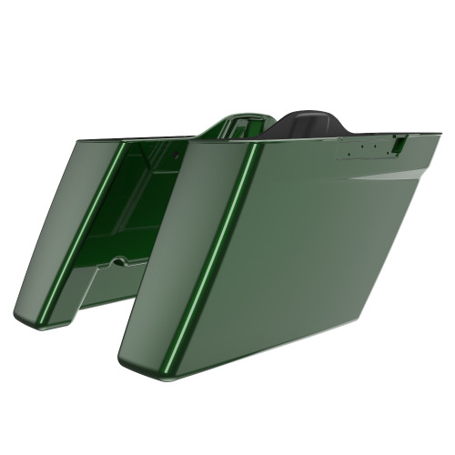 Advanblack Kinetic Green No Cutout Stretched Extended Saddlebag Bottoms for Harley Davidson 2014+ Touring