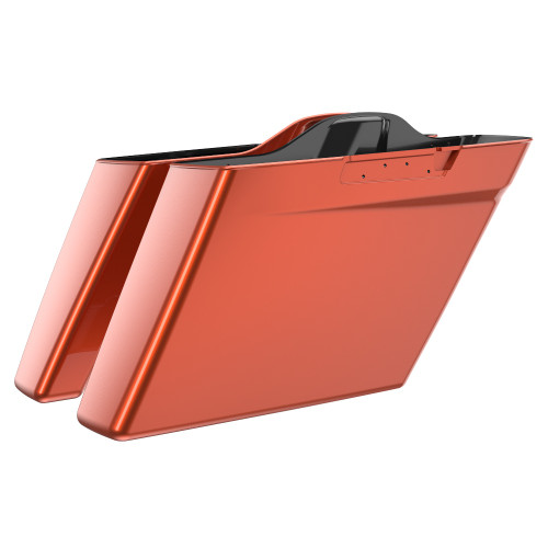 Advanblack Orange Lava No Cutout Stretched Extended Saddlebag Bottoms for 2014+ Harley Davidson Touring