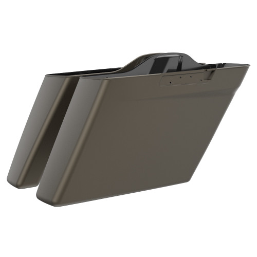 Advanblack River Rock Gray Denim No Cutout Stretched Extended Saddlebag Bottoms for 2014+ Harley Davidson Touring