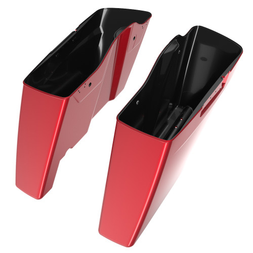 Advanblack Sunset Orange Dual Uncut Stretched Extended Saddlebag Bottoms for Harley Davidson 2014+ Touring