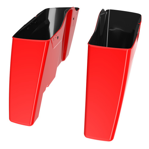 Advanblack Scarlet Red Dual Uncut Stretched Extended Saddlebag Bottoms for Harley Davidson 2014+ Touring