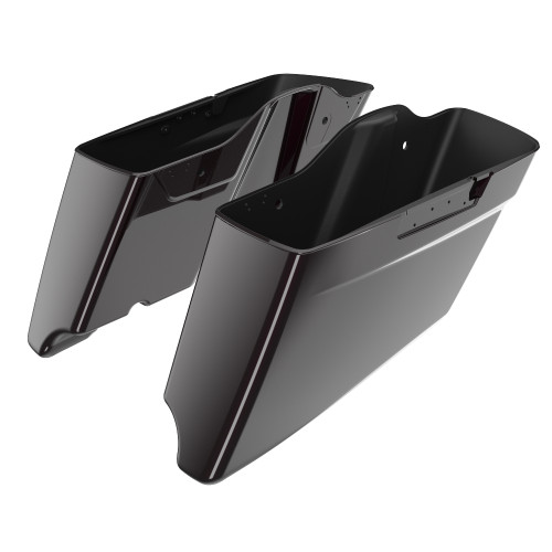Advanblack Blackened Cayenne CVO Style Tapered Stretched Extended Saddlebag Bottoms for Harley Davidson 2014+ Touring