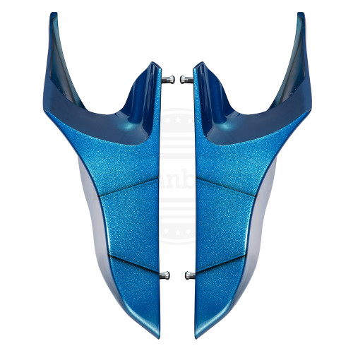 Advanblack Ravager Series Airbrushed Daytona Blue Stretched Extended Side Cover Pannel for 2014+ Harley Davidson Touring