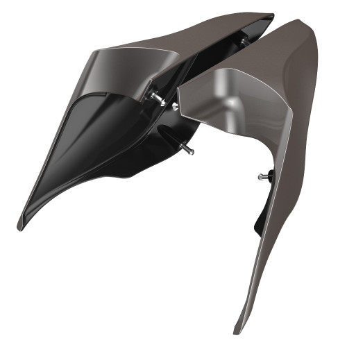 Advanblack Billet Silver ABS Stretched Extended Side Cover Panel for 2014+ Harley Davidson Touring