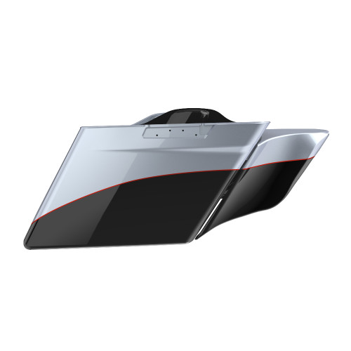 Brilliant Silver and Vivid Black ABS STRETCHED SIDE COVER PANEL FOR 2014+ HARLEY DAVIDSON TOURING