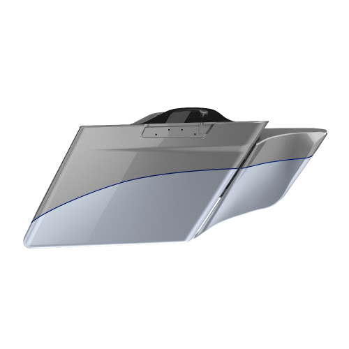 Charcoal Pearl and Brilliant Silver ABS STRETCHED SIDE COVER PANEL FOR 2014+ HARLEY DAVIDSON TOURING