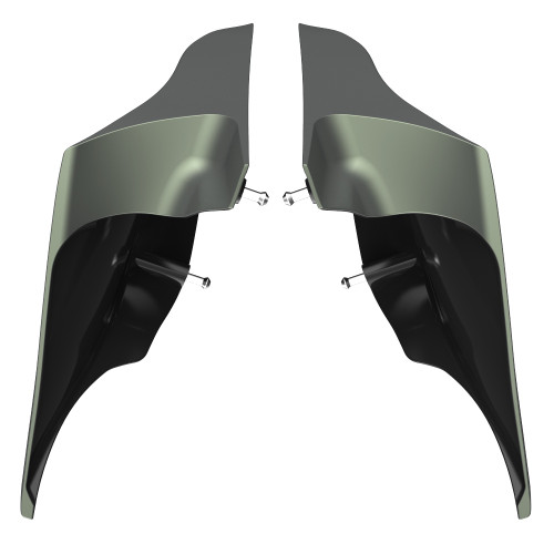 Advanblack Deadwood Green Denim ABS Stretched Extended Side Cover Panel for 2014+ Harley Davidson Touring