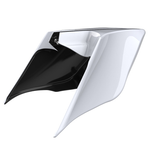 Advanblack Great White Pearl ABS Stretched Extended Side Cover Panel for 2014+ Harley Davidson Touring