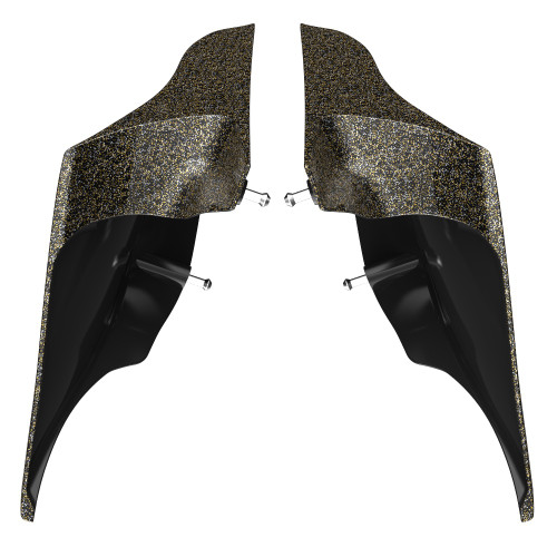 Advanblack Hard Candy Black Gold Flake ABS Stretched Extended Side Cover Panel for 2014+ Harley Davidson Touring