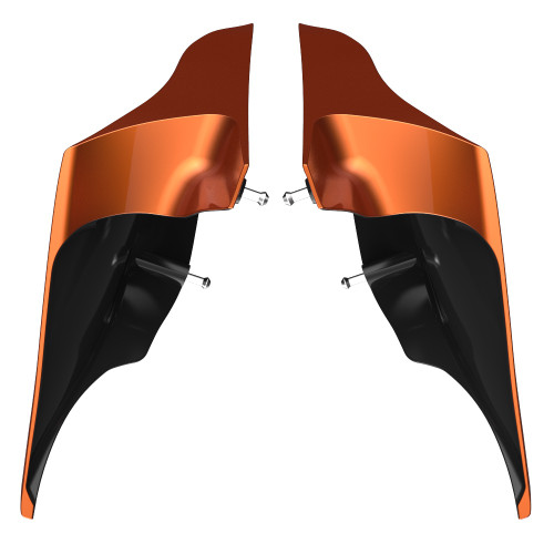 Advanblack Scorched  Orange ABS Stretched Extended Side Cover Panel for 2014+ Harley Davidson Touring