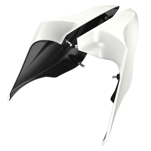 Advanblack Stone Washed White Pearl ABS Stretched Extended Side Cover Panel for 2014+ Harley Davidson Touring