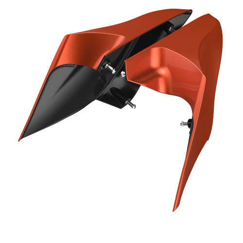 Advanblack Orange Lava ABS CVO Style Stretched Extended Side Cover Panel for 2014+ Harley Davidson Touring