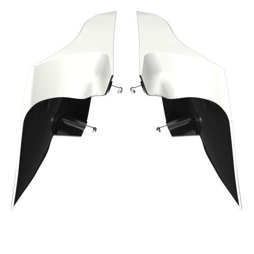 Advanblack Stone Washed White Pearl ABS CVO Style Stretched Extended Side Cover Panel for 2014+ Harley Davidson Touring