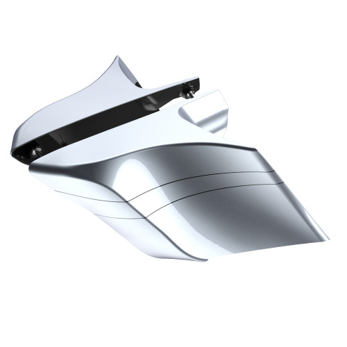 Advanblack Brilliant Silver ABS CVO Style Stretched Extended Side Cover Panel for 2014+ Harley Davidson Touring(with Pinstripes)