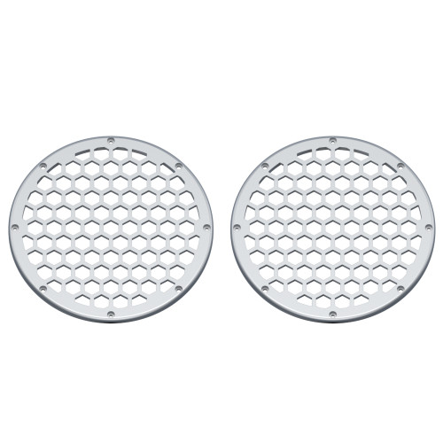 Advanblack x XBS Color Matched HEX 8'' Speaker Grills-Atlas Silver Metallic
