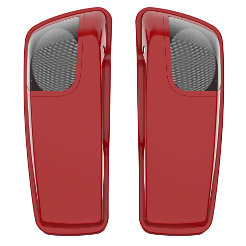 Billiard Red 5x7 Saddlebag Speaker Lids for Harley Davidson Touring 2014+