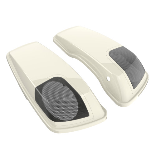Birch White 5x7 Saddlebag Speaker Lids for Harley Davidson Touring 2014+