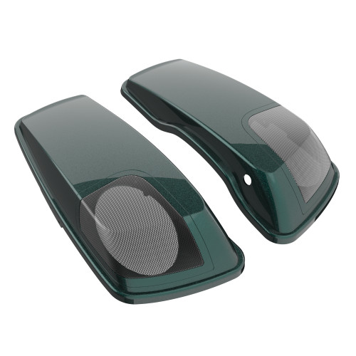 Deep Jade Pearl 5x7 Saddlebag Speaker Lids for Harley Davidson Touring 2014+