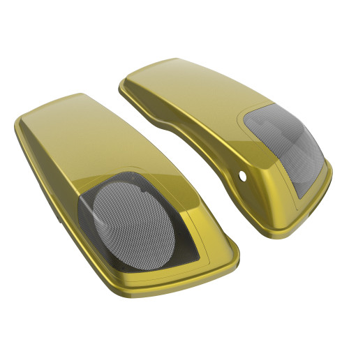 Eagle Eye Yellow 5x7 Saddlebag Speaker Lids for Harley Davidson Touring 2014+