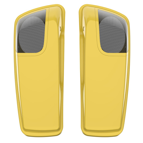 Industrial Yellow 5x7 Saddlebag Speaker Lids for Harley Davidson Touring 2014+