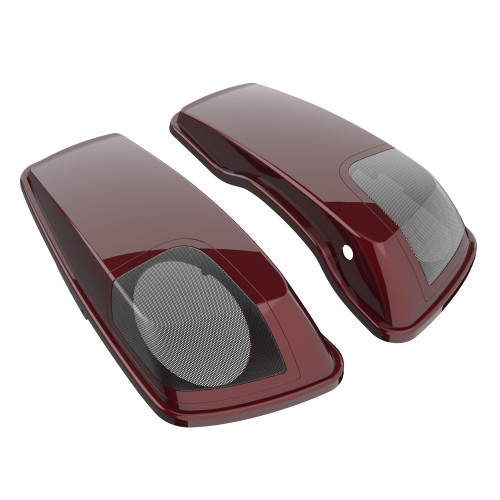Mysterious Red Sunglo 5x7 Saddlebag Speaker Lids for Harley Davidson Touring 2014+