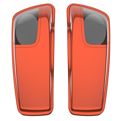 Orange Lava 5x7 Saddlebag Speaker Lids for Harley Davidson Touring 2014+