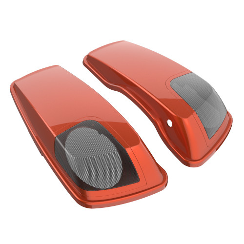 Orange Lava 5x7 Saddlebag Speaker Lids for Harley Davidson Touring 2014+