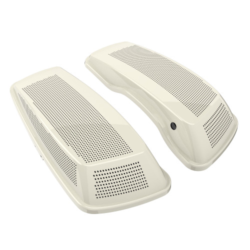 Advanblack Dual 6x9 Speaker Lids Cover for Harley 2014+ Harley Davidson Touring-Birch White