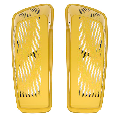 Advanblack Dual 6x9 Speaker Lids Cover for Harley 2014+ Harley Davidson Touring-Chrome Yellow
