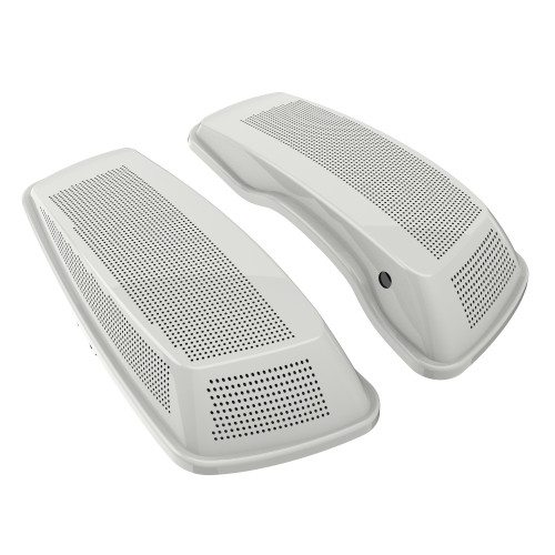 Advanblack Stone Washed White Pearl Dual 6x9 Speaker Lids for 2014+ Harley Davidson Touring