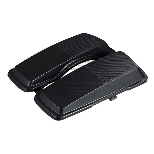 Advanblack Black Pearl 6 x 9 Saddlebag Speaker Lids for Harley Davidson Touring'06-'13