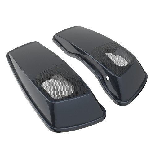 Advanblack Waterproof Black Tempest Hard Saddlebag Speaker Lids Cover for 2014+ Harley Davidson Touring