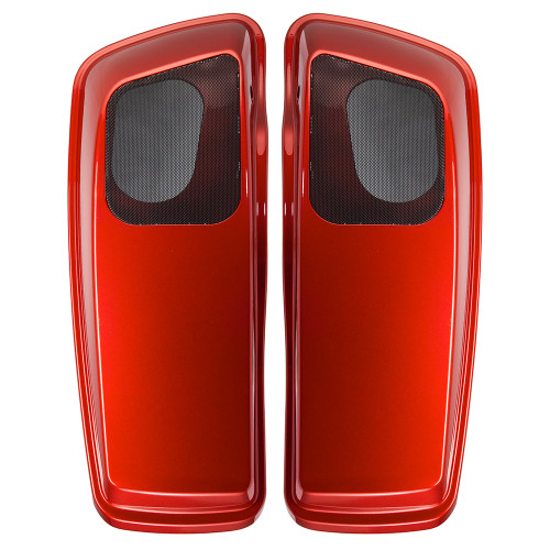 Advanblack Waterproof Candy Orange Saddlebag Speaker Lids Cover 6x9 Harley Touring 2014+