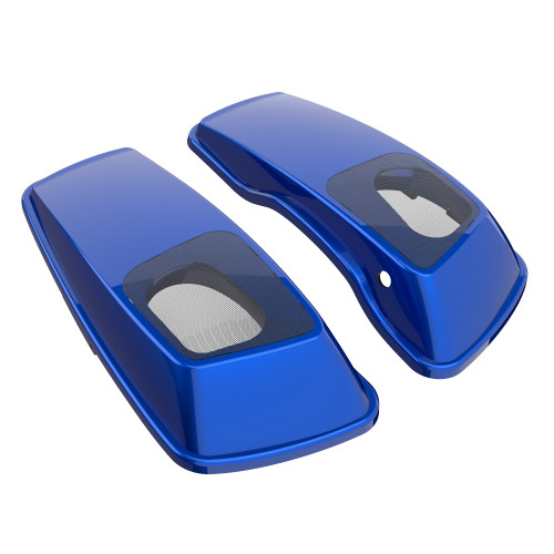 Advanblack Waterproof Crushed Sapphire Blue Saddlebag Speaker Lids Cover 6x9 For Harley Davidson Touring 2014+