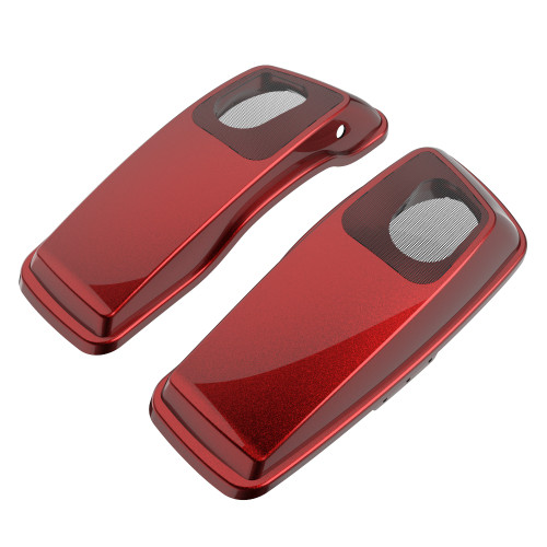 Advanblack Waterproof Hard Candy Hot Rod Red Flake 6x9 Saddlebag Speaker Lids Cover For Harley Davidson Touring 2014+