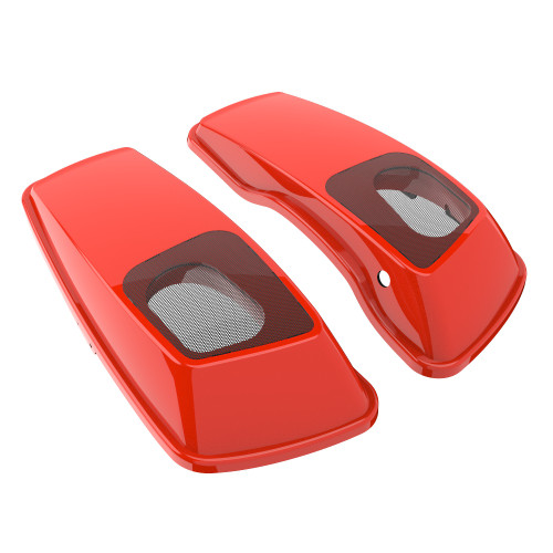 Advanblack Waterproof Laguna Orange Hard Saddlebag Speaker Lids Cover for Harley Davidson Touring 2014+