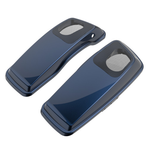 Advanblack Waterproof Midnight Blue Hard Saddlebag Speaker Lids Cover for 2014+ Harley Davidson Touring