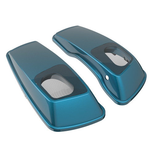 Advanblack Tahitian Teal Waterproof 6x9 Saddlebag Speaker Lids Cover for Harley Davidson Touring 2014+