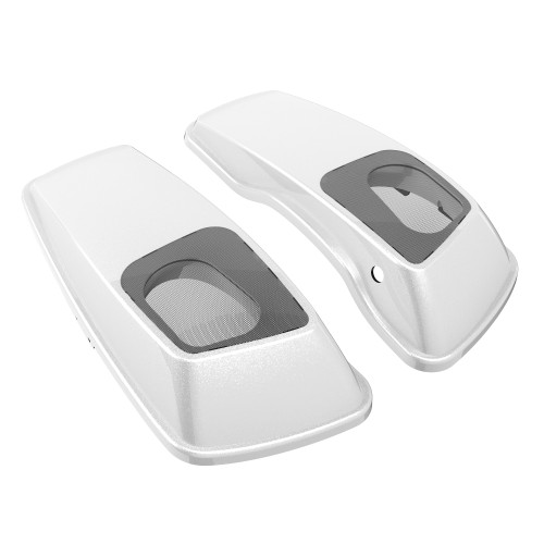 Advanblack Waterproof White Hot Pearl  Hard Saddlebag Speaker Lids Cover for Harley Davidson Touring 2014+
