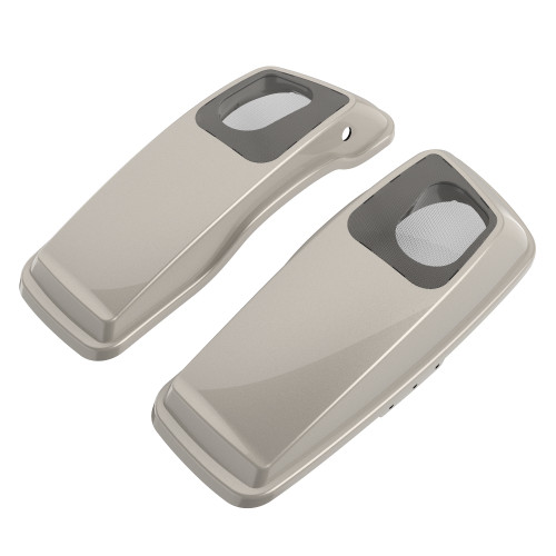 Advanblack Waterproof White Sand Pearl Hard Saddlebag Speaker Lids Cover for 2014+ Harley Davidson Touring