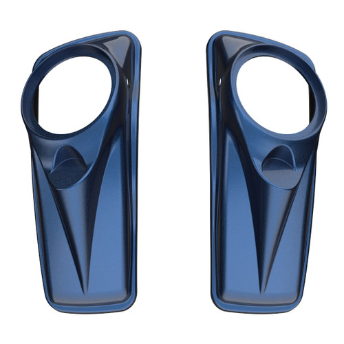 Advanblack Big Blue Pearl 8'' Saddlebag Speaker Lids Cover for Harley Davidson Touring 2014+