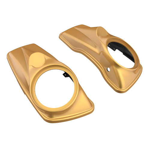 Advanblack Black Hills Gold 8'' Saddlebag Speaker Lids Cover for Harley Davidson Touring  2014+