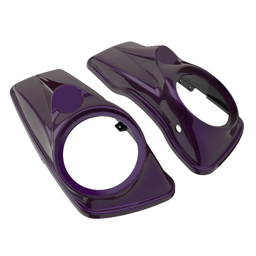 Advanblack Hard Candy Mystic Purple Flake 8'' Saddlebag Speaker Lids Cover for Harley Davidson Touring 2014+