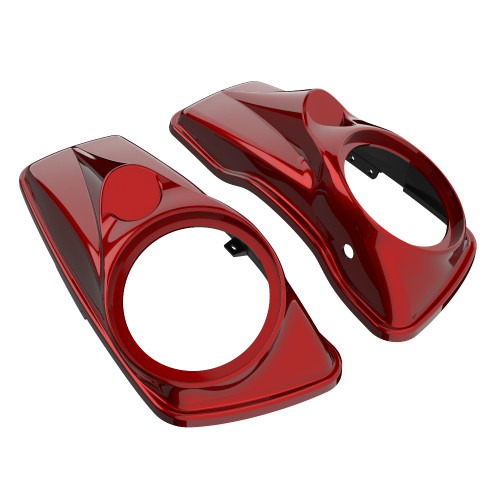 Advanblack Heirloom Red Fade 8'' Saddlebag Speaker Lids Cover for Harley Davidson Touring  2014+