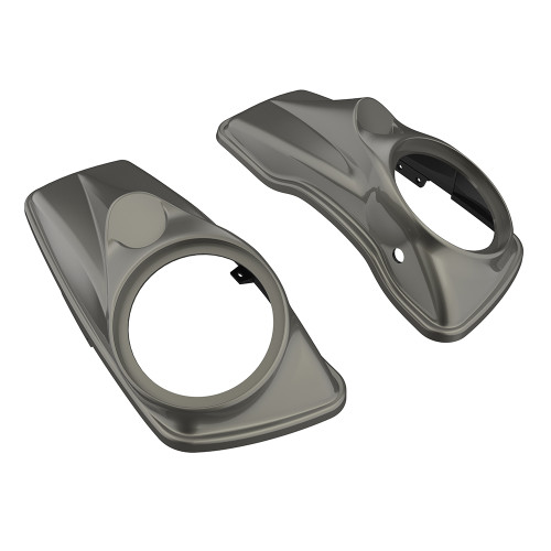 Advanblack Industrial Gray(Glossy) 8'' Saddlebag Speaker Lids Cover for Harley Davidson Touring 2014+